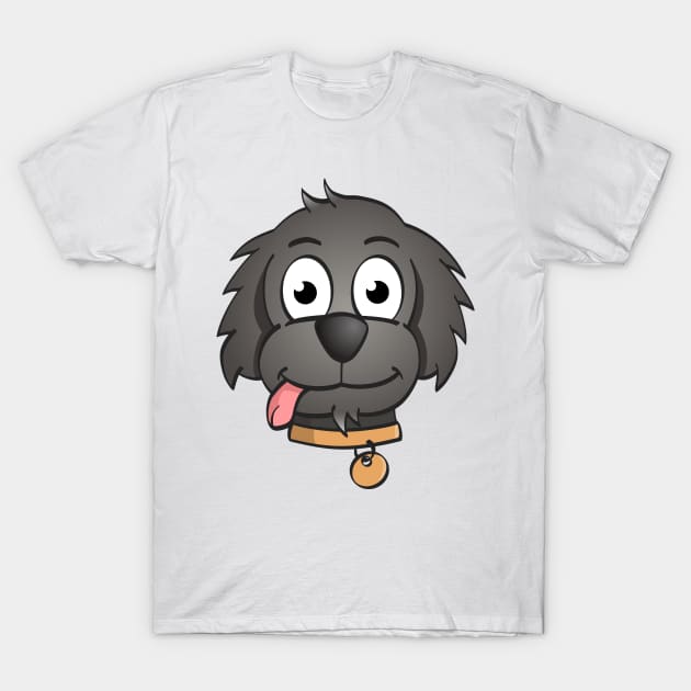 Funny cartoon style illustration of a dog head T-Shirt by Stefs-Red-Shop